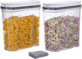 FreshKeeper Cereal Containers Storage Set, Airtight Food Storage Container with Lid 2.5L,2PCS BPA-FREE Plastic Pantry Organization Canisters for Rice Cereal Flour Sugar Dry Food in Kitchen…