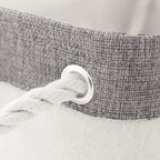 Storage Bins - Storage Baskets for Shelves Storage Cubes with Handles Small Baskets for Organizing (Gray and White 11.8 x 7.9 x 5.2 inch)