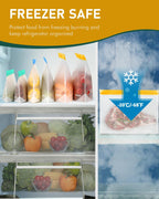 IDEATECH Gallon Freezer Bags Stand Up, Dishwasher Safe & Leakproof Reusable Gallon Bags, Extra Large & BPA Plastic Free Reusable Food Storage Bags for Meats, Veggies(6 Pack)