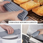 4 PCS Silicone Trivet for Hot Dishes, Hot Pads Trivets Mat for Hot Pots and Pans, Heat Resistant Silicone Hot-Mats, Pot Holders Jar Opener Tables-Mats for Countertop Drying Mat (Grey)