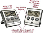 Elegant Digital Kitchen Timer - Stainless Steel Model eT-23, Super Strong Magnetic Back, Loud Alarm, Large Display, Auto Memory, Auto Shut-Off by eTradewinds