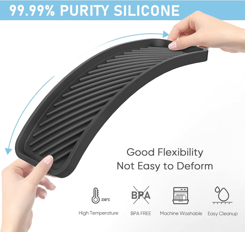 EG-SIPRO Silicone Sponge Holder,Kitchen Sink Organizer Tray Kitchen Soap Tray Soap Sponge Holder for Bathroom Counter Sponge Caddy Dish Soap for Scrubber,Soap Dispenser,Scouring Pad