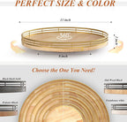 Farmhouse Oak 13" Lazy Susan Turntable Organizer for Cabinet, Round Wooden Lazy Susan Organization and Storage for Dining Table, Pantry, Kitchen, Countertop, Cupboard,Home Decor