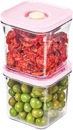 Premium Airtight Food Storage Containers ROSE 0.53qt(0.5L) x2pcs, Patented Double Silicone Lining, 100% Leak Proof, BPA-FREE