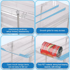 cjc Can Organizer for Pantry Stackable, Clear Can Organizer for Fridge, Auto-Rolling Pop Soda Pantry Organizers for 36 Cans, Storage Rack for Kitchen Cabinet (3 Sets 3 Tiers)