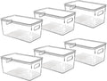 Clear Plastic Storage Bins with Lids, Perfect for Kitchen Organization or Pantry Organization and Storage, Stackable Fridge Organizer Bins, Storage Containers for Organizing, Cabinet Organizers