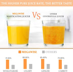 MegaWise Pro 2025 Updated Slow Masticating Juicer, 95% Juice Yield, 2-Speed & 9-Segment Spiral Cold Press, for Vegetables Fruits Nuts, Enhanced Nutrition Better Taste