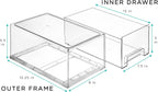 Sorbus Large Clear Storage Drawers (2 Pack) – Stackable Pull-Out Storage Bins with Handles, Slide Out Organizer Drawers for Pantry, Fridge, Kitchen – Stackable Acrylic Storage Bins