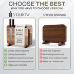 Magnetic Knife Block with Acacia Wood Cutting Board - Large 15.5x10.5x0.75In Magnetic Knife Block Set with Chopping Board Knife Holder Charcuterie Display Storage Organizer for Kitchen Counter
