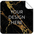 100 Custom Vinyl Stickers - Upload Your own Image, Text, Design, Logo - Personalized Logo Labels for Handmade, Packaging, Bottle, Jars, Candle, Brand Stickers (Black Gold Marble, 4x4 Square)