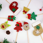 18Pcs Christmas Cake Toppers - Cupcake Decoration Set with Santa Claus, Christmas Tree, Snowman, Sock Theme Party Supplies