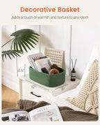 Small Woven Basket, 12 x 8 x 4.5 Inches, Storage Basket for Organizing, Cute Small Rope Shelf Closet Cube Storage Bins Baskets for Shelves, Dog Toy Gift Baskets Empty, 3 Packs, Green