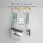 Measuring Cups and Measuring Spoons Set of 14 - Stainless Steel Measuring Cups and Spoons Set, Includes 1/8 Teaspoon Measuring Spoon, 1/8 Cup Measuring Cup, Leveler Dry (14, Farmhouse)