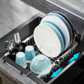 GSlife in Sink Dish Drying Rack - Stainless Steel Capacity Expandable Over The Sink Dish Drainer with Lock Knob and Utensil Holder for Kitchen Sink, 10.8"-17.9" L x 12.8" W, Silver