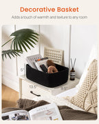 Small Woven Basket, 13.5 x 9.5 x 5 Inches, Storage Basket for Organizing, Cute Small Rope Shelf Closet Cube Storage Bins Baskets for Shelves, Dog Toy Gift Baskets Empty, 3 Packs, Black