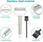Stainless Steel Peeler Julienne Cutter Slicer for Carrot Potato Melon Vegetable and Fruit with Cleaning Brush