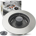 Kitchen Sink Drain Strainer, 3 in 1 Pop Up Kitchen Sink Stopper, with An Extra Basket Strainer, Universal for US Standard 3-1/2 Inch, Chrome Silver