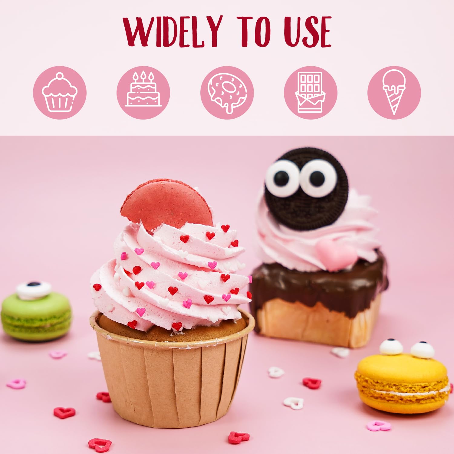 Sweet Mini Heart Sprinkles Sugar, Valentines Love Sprinkles for Cupcake Decorating, 150g/5.29oz Mix Edible White Pink and Red Candy, Cookie, Ice Cream, Mother's Day, Wedding Party Supplies