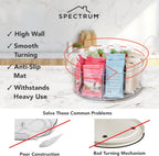 Spectrum XL Lazy Susan Organizer 12.25 in for Large Cabinet Fridge Pantry Table Shelf Bath Kitchen Organization, Charcoal Gray Extra Large Rotating Turntable Storage for Condiments Spice Bottles