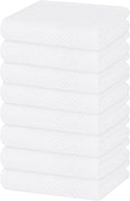 Homaxy 100% Cotton Waffle Weave Kitchen Dish Towels, Ultra Soft Absorbent Quick Drying Cleaning Towel, 13 x 28 Inches, 8-Pack, White