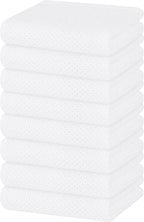 Homaxy 100% Cotton Waffle Weave Kitchen Dish Towels, Ultra Soft Absorbent Quick Drying Cleaning Towel, 13 x 28 Inches, 8-Pack, White