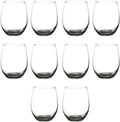 DISCOUNT PROMOS Stemless Wine Glasses in Bulk by ARC Perfection, 15 oz, 10 pack, Red or White Wine Glass Set, Black