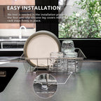 Over The Sink Dish Drainer Drying Rack - Expandable Stainless Steel in Sink Dish Drying Rack, High-Capacity, Rustproof, Easy Install, with Utensil Holder - Dish Racks for Kitchen Counter