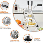 Commercial Vegetable Chopper Potato Dicer & Fruit Slicer, Stainless Steel French Fry Cutter with 3 Replacement Blades(1/2 Inch, 3/8 Inch and 1/4 Inch Blades) for Restaurants & Home Kitchen