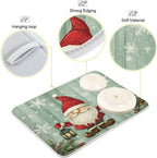 Christmas Gnome with Lantern Dish Drying Mat for Kitchen Counter Absorbent Microfiber Drying Pad, Large 18x24 in, Reversible Drainer Mats