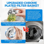 zaa Kitchen Sink Drain Strainer - Kitchen Sink Stopper, 304 Stainless Steel Sink Drain Stopper, Sink Protector for Kitchen with Anti-Clog Filter, Fit US Standard 3-1/2'' Sink Drain Hole, Silver