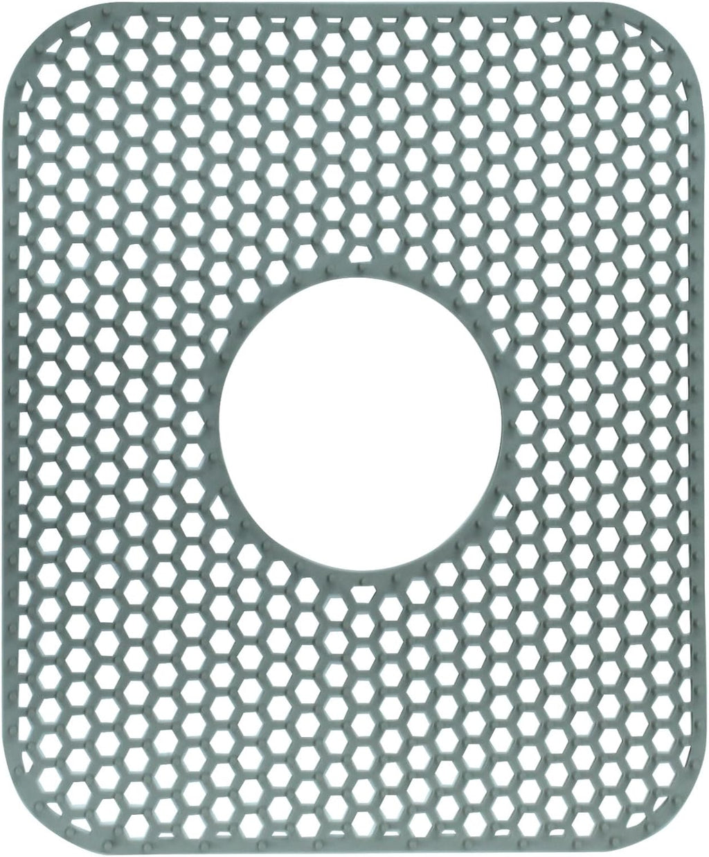 1 Pcs Folding Sink Mat Kitchen Protector, Grey Center Drain Heat Resistant Silicone Mats Non-slip , for Kitchen Stainless Ceramic Sinks Households
