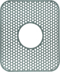 1 Pcs Folding Sink Mat Kitchen Protector, Grey Center Drain Heat Resistant Silicone Mats Non-slip , for Kitchen Stainless Ceramic Sinks Households