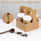 10 Pack 2 Cup Disposable Drink Carrier with Handle Paperboard Coffee Cup Holder Portable for Hot Cold Drinks Food Delivery Services with Heart Card for Teacher Appreciation Week Mother's Day