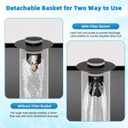 Universal Bathroom Sink Stopper Hair Catcher Upgraded with 2-Layer Detachable Filter Basket, 2PCS 4 in 1 Pop Up Drain Strainer, Anti-Clog, Odor-Block, Fit for 1.1''~2.36'' Sinks, Oil Rubbed Bronze