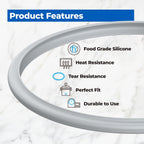 2Pcs Food Grade Silicone Pressure Cooker Sealing Ring Compatible with WMF 4.5 6.5 8.5 Quart Pressure Cookers and Frying Pans (Replace 6068569990, 8.66" Inner Diameter)