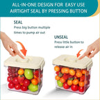 Airtight Containers 2 Units, Triple Vacuum Seal Airtight Food Storage, 2.64 Quart Each Unit, Preserve Fresh and Fragrant for Snacks, Sugar, Spices, Nuts and Coffee Containers