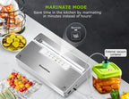 Bonsenkitchen Vacuum Sealer Machine, Stainless Steel Food Sealer Vacuum Sealers with 30 Bags & 1 Roll, 5 Food Vacuum Modes, Built-in Cutter & Bag Storage (White Silver)