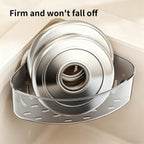 2PCS Suction Cup Sink Corner Rack,2 Size Suction Sinkware Organizer,Triangle Sink Strainer Basket with Drain Hole, Corner Sink Trash Catcher for Leak-Proof Food Waste Catcher for Clean Sink