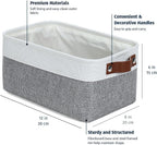 OrganiHaus Small Fabric Storage Bins for Shelves 3 Pack, 12x8in Closet Storage Bins for Shelves, Cloth Baskets for Organizing, Linen Closet Organizers, Fabric Basket, Shelf Organizer Bins Gray/White