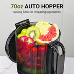 AMZCHEF Juicer Machines, 5.8" Extra Self-Feeding Cold Press Juicer for Whole Vegetable & Fruit, Juice Extractor Machine with Large Auger & Triple Strainers, Easy to Clean, High Juice Yield, Grey