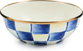 MACKENZIE-CHILDS Enamel Everyday Bowl, Serving Bowl for Entertaining, Large, Blue-and-White Royal Check