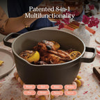 Our Place Perfect Pot - 5.5 Qt. Nonstick Ceramic Sauce Pan with Lid | Versatile Cookware for Stovetop and Oven | Steam, Bake, Braise, Roast | PTFE and PFOA-Free | Toxin-Free, Easy to Clean | Char