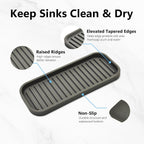 Gosmol Silicone Sponge Holder Kitchen Sink Organizer Tray Dish Caddy Soap Dispenser, Scrubber Spoon Holder,Dishwashing Accessories 2 Pack (Brown)