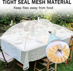 JULBEAR 2 Pcs 40x24inches Extra Large Mesh Food Cover Tent Umbrella Food Screen Covers for Outside Pop-up Mesh Collapsible Food Nets for Parties Picnics Outdoor BBQs Collapsible