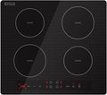 Empava 24 Inch Electric Induction Cooktop 4 Burner Built-in Smooth Glass Stove Top with Power Boost, Touch Control, Timer, Child Lock, Residual Heat Indicator, Hardwired