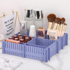 acDesign 40Pcs Grid Drawer Dividers, Adjustable Drawer Organizer for Socks, Underwear, Lingerie, Makeup, Bedroom Office Kitchen Storage (Blue)