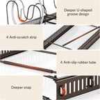 ORDORA Pots and Pans Organizer under Cabinet with Pan Holder: Expandable 11.8"-22.8" Kitchen Cabinet Organizer Rack, 12 Adjustable Dividers Storage for Cookie Sheets, Cutting Boards & Lid, Bronze