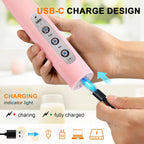 YUSWKO Pink Milk Frother Handheld with 3 Heads, Coffee Whisk Drink Foam Mixer with USB Rechargeable 3 Speeds, Electric Hand Frother for Latte, Cappuccino, Hot Chocolate, Egg