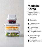 Premium Airtight Food Storage Containers, Mini Square 3pc/set(0.32qt), Smart One-Click Seal Lid, No Hinges, 100% Leak Proof, BPA-FREE, Dishwasher, Freezer & Microwave Safe