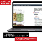 DWËLLZA KITCHEN Airtight Food Storage Containers for Pantry With White Lids – 6 Pack - Clear Air Tight Kitchen Containers Pantry Organization and Storage - BPA-Free Plastic - Keeps Food Fresh & Dry
